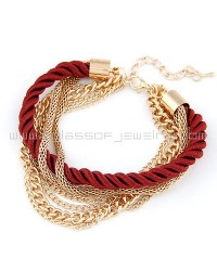 Multi Layer Metal Chain Braided Rope Bracelet